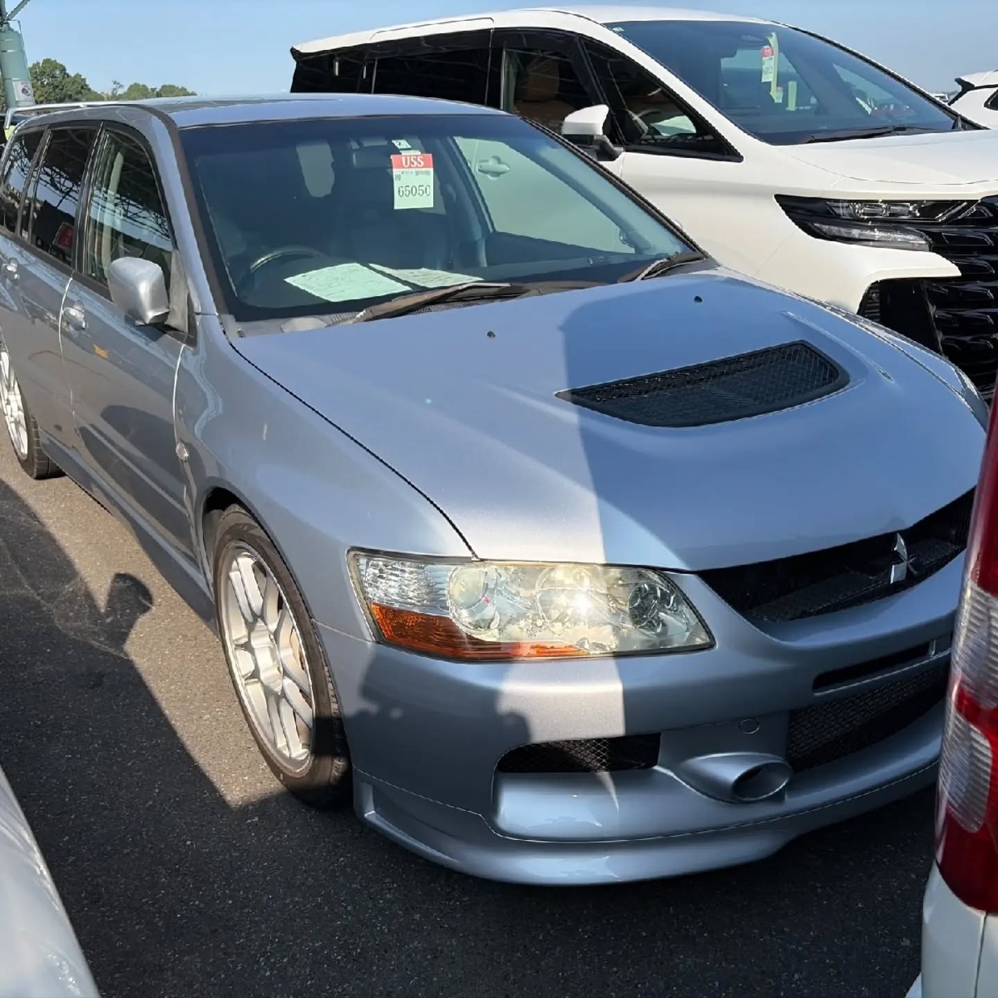 Silver Mitsubishi Lancer Evolution IX GT Wagon imported in July